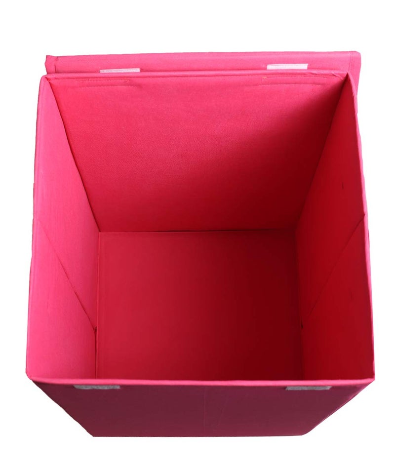 SHREY CREATION Shrey Creation Non Woven Foldable Laundry BagStorage BasketBin with Lid and Handle for Washing Clothes for Dirty Dress Pack of 1 Colour Light Pink  - Image 3
