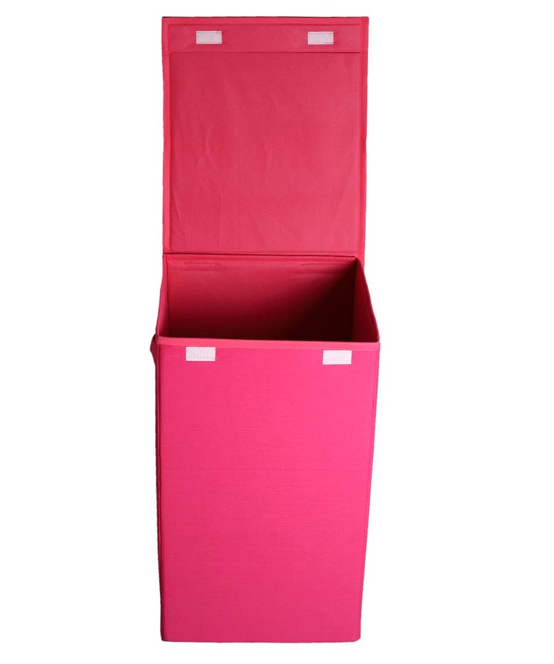 SHREY CREATION Shrey Creation Non Woven Foldable Laundry BagStorage BasketBin with Lid and Handle for Washing Clothes for Dirty Dress Pack of 1 Colour Light Pink  - Image 2