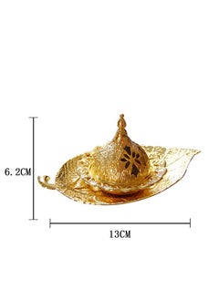 Y&D Muslim Middle East Arabic Golden Silver Leaf Tray Aromatherapy Censer Arabian Ramadan Incense Burner  - Image 3