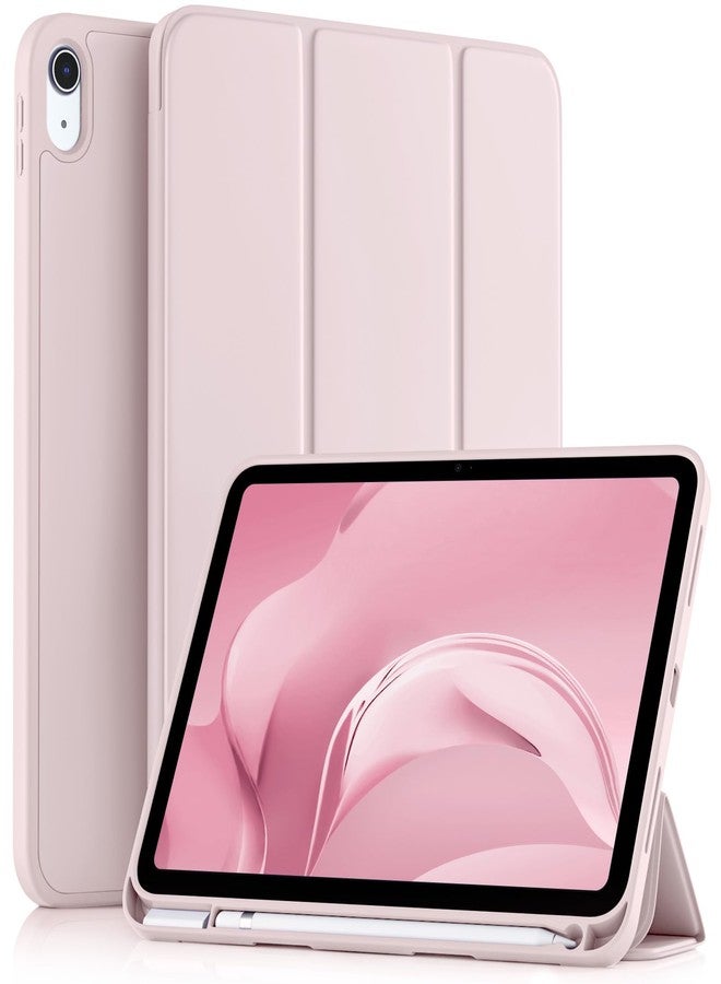 Akkerds جراب Akkerds متوافق مع iPad (A16) الجيل الحادي عشر 11 بوصة 2025، وجراب iPad الجيل العاشر 10.9 بوصة 2022 مع حامل قلم، غطاء حماية ثلاثي الطي رفيع مع ظهر TPU ناعم، وردي - Image 1