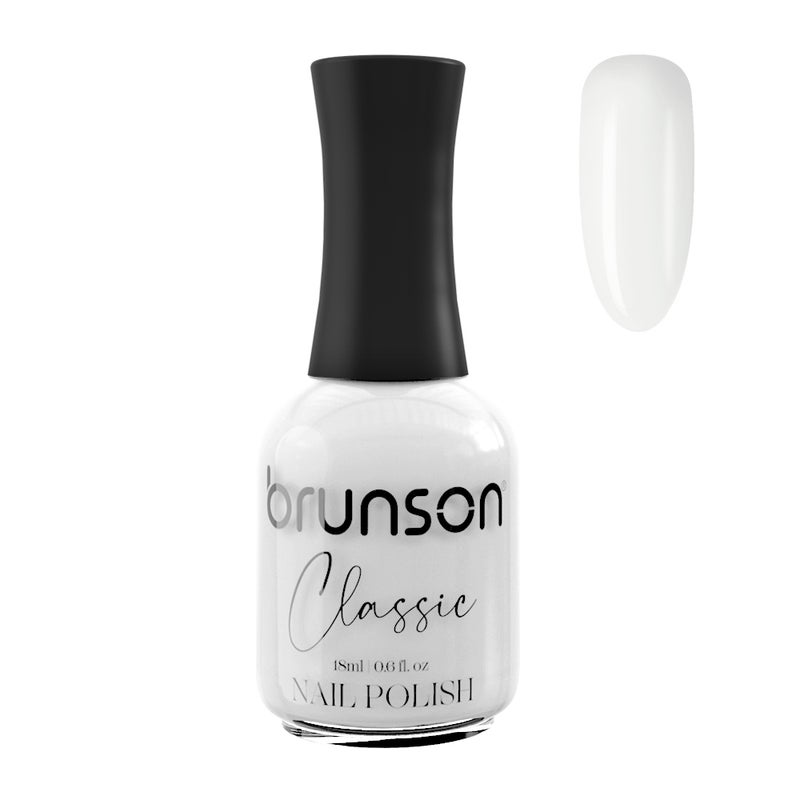 Brunson Classic Nail Polish 18ml Fast Dry Nail Lacquer Nail Harderner Normal Polish Glossy Gel Effect Quick Air Dry Long-Lasting Natural Nail Enamel Salon Quality Manicure Pedicure Regular Polish