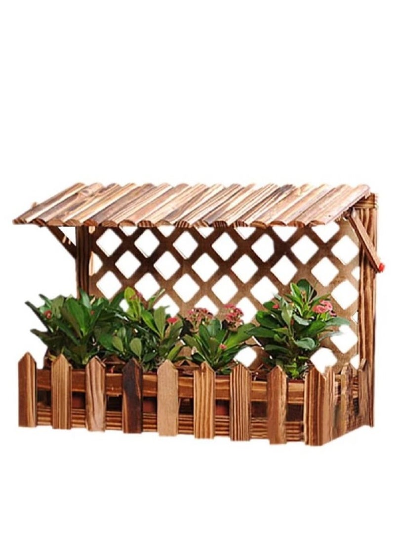 DubaiGallery Wooden Wall Hanging Planter Flower Pot Basket Vase Plant Holder Decorative Artificial Plants Flowers Pot Wood Planter - Image 2