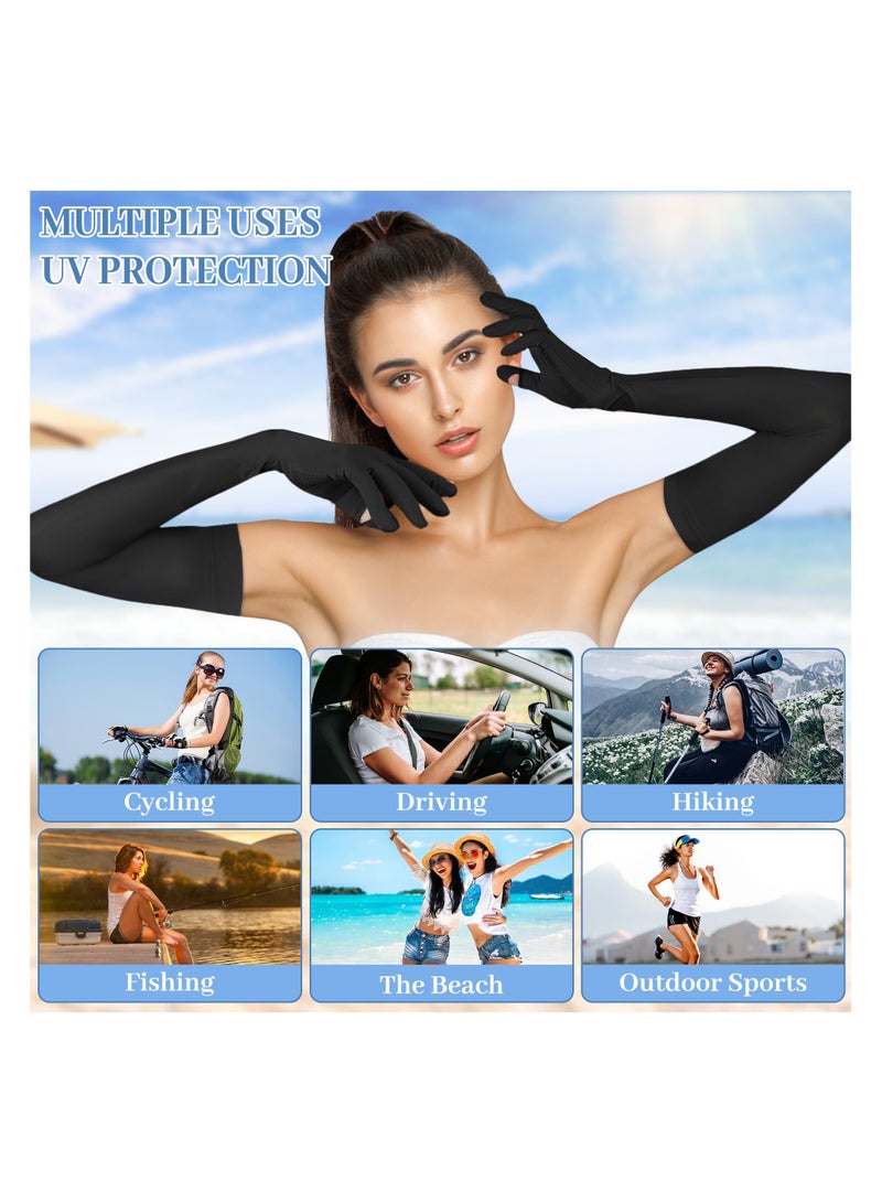 SYOSI 2 Pairs UV Sun Protection Gloves Arm Sun Driving Gloves Non Slip Touchscreen Sun Protection Gloves Sunblock Gloves Outdoor Fishing Driving Gloves - Image 4