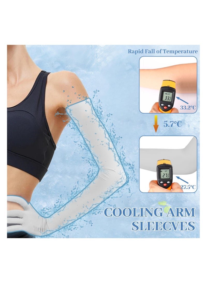 SYOSI 2 Pairs UV Sun Protection Gloves Arm Sun Driving Gloves Non Slip Touchscreen Sun Protection Gloves Sunblock Gloves Outdoor Fishing Driving Gloves - Image 5