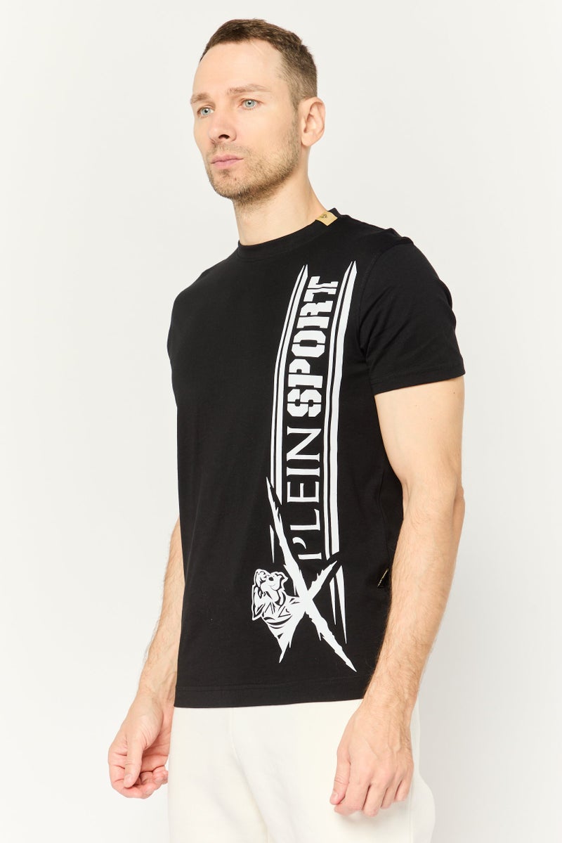 PHILIPP PLEIN Plein Sport Men Sportswear Fit Short Sleeve Outdoor T-Shirt, Black - Image 1