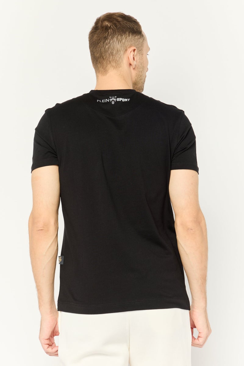 PHILIPP PLEIN Plein Sport Men Sportswear Fit Short Sleeve Outdoor T-Shirt, Black - Image 4