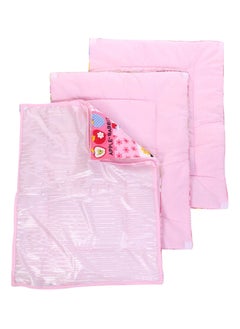 babyhug Babyhug Apple Rabbit Print Multi-Use Diaper Changing Foam Mat Set, Waterproof Sheet, Hygienic, 60 x 51 cm, Pack of 4 - Pink  - Image 2