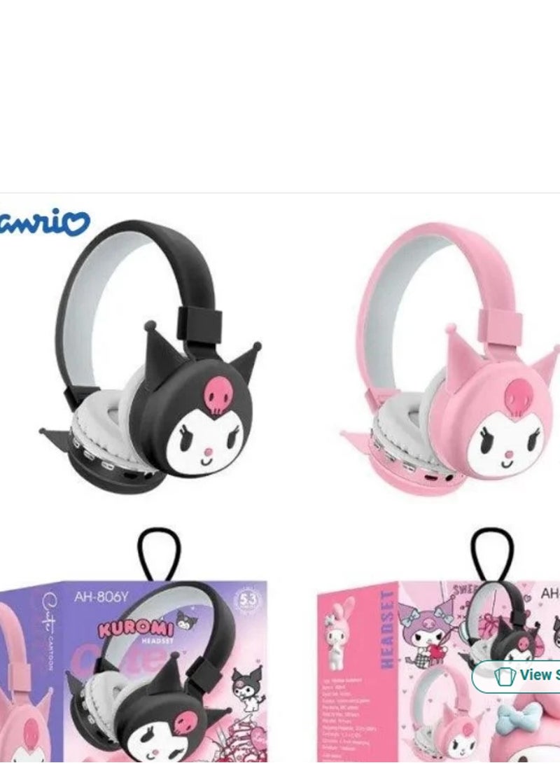 Kuromi Style Wireless Bluetooth Headphones for Kids Foldable Headphones for Children Noise Reduction; Suitable for Children's Stereo Headphones for TF Cards, Mobile Phones, Tablets - Image 2