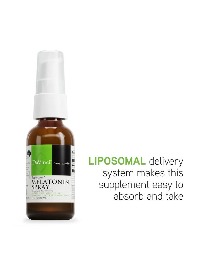 Davinci - DAVINCI Labs Liposomal Melatonin Spray - Sleep Support Supplement - Bedtime Spray with 3mg Melatonin Per Serving, Fast-Acting Formula, Promotes Restful Sleep* - 30 mL - Image 1