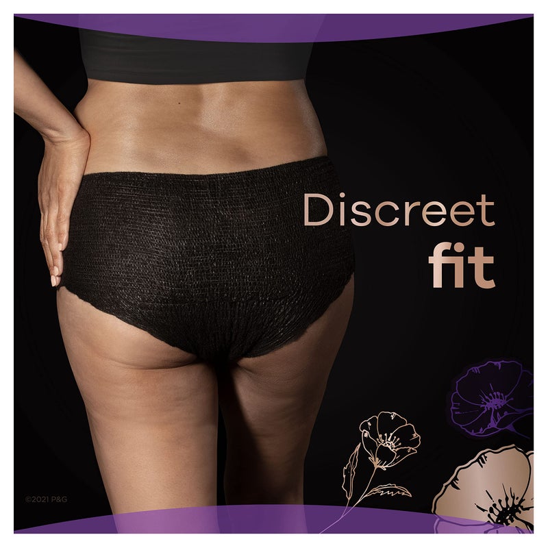 Always Discreet سروال داخلي للنساء من ألويس ديسكريت بوتيك، للحماية من السلس والبعد الولادة، حماية قصوى، كبير، أسود، 10 قطع - Image 5