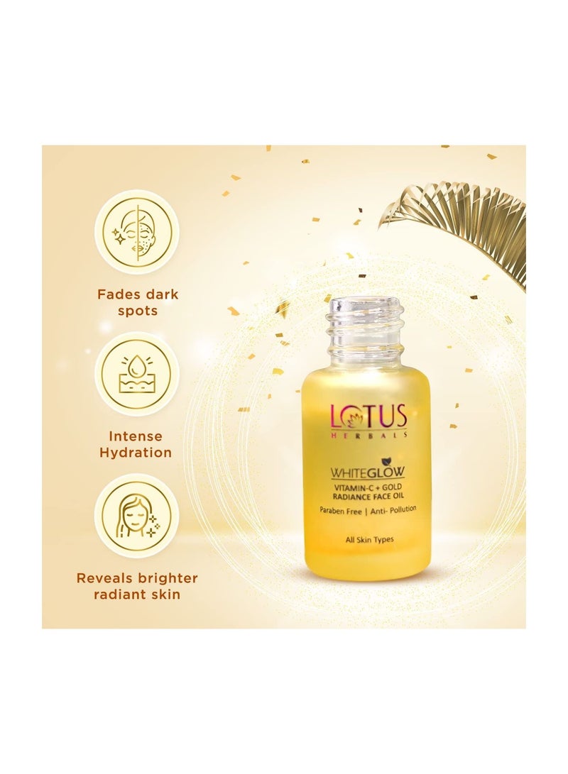 Lotus Herbals WhiteGlow Vitamin C And Gold Radiance Face Oil For Dull Dry Skin Intense Hydration 15ml  - Image 3