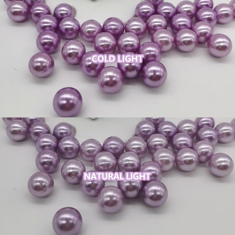 ZEBMOON 200PCS Light Purple Faux Pearls Beads for Centerpiece Vases, Vase Filler Faux Pearls, No Holes Filler Beads for Party Anniversary Birthday Wedding Table Decor, 10/14/20/30mm - Image 3