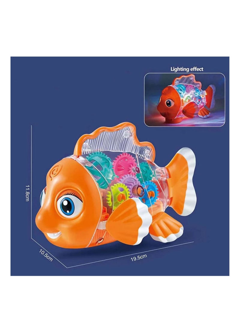 Transparent Gear Fish Early Educational Toy With Lights And Music - Image 3