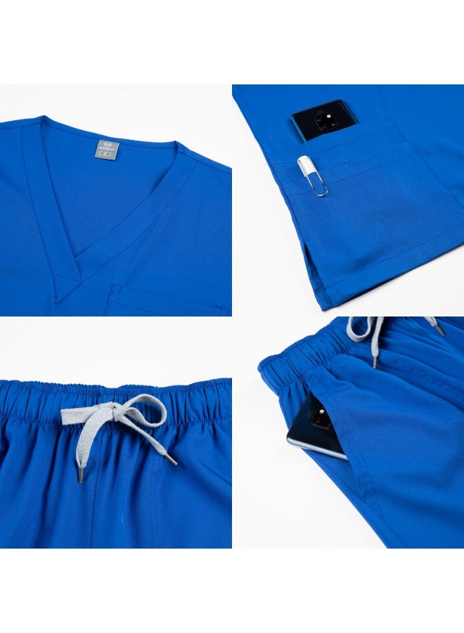 Loquat Womens Medical Scrubs Set Medical Uniform Set Gray - Image 3