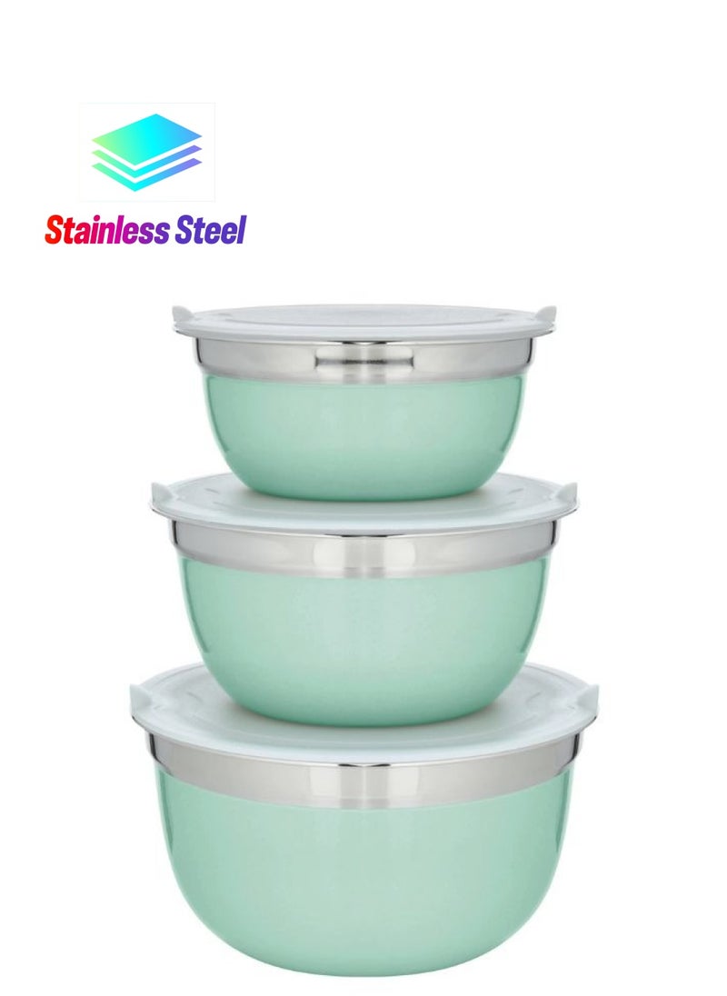 Winsor WINSOR Mixing Bowls With Airtight Lids | Stainless Steel Mixing Bowls Set | 3 Sizes With Non-Slip Silicone Bottom, Fit As Baking Gift Or Kitchen Cereal Salad  - Image 1