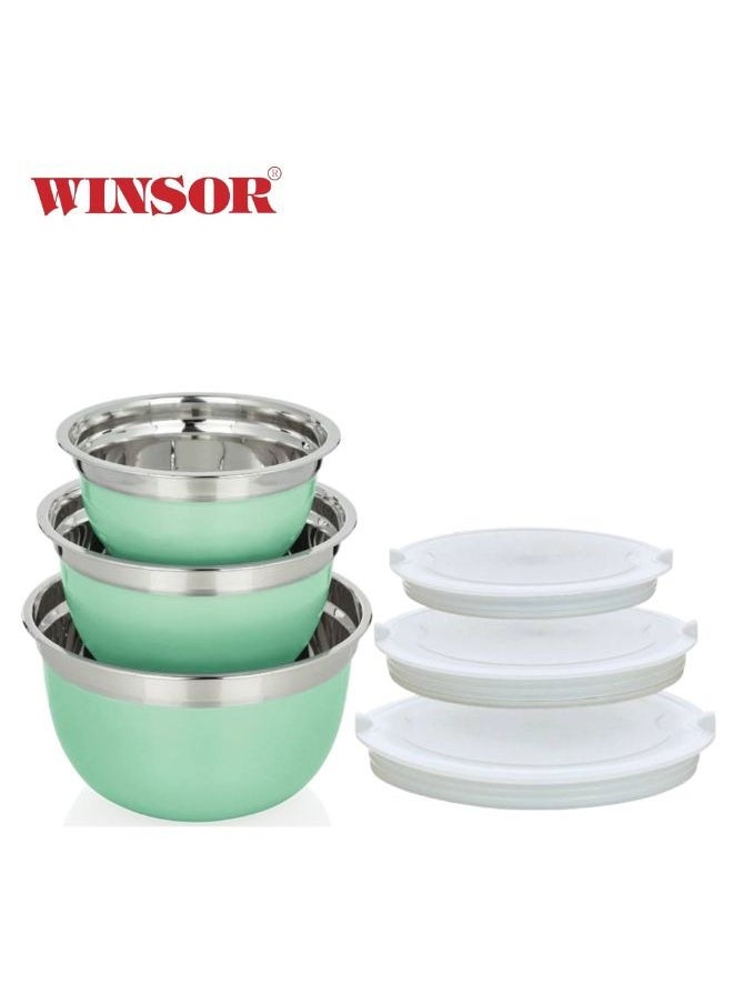Winsor WINSOR Mixing Bowls With Airtight Lids | Stainless Steel Mixing Bowls Set | 3 Sizes With Non-Slip Silicone Bottom, Fit As Baking Gift Or Kitchen Cereal Salad  - Image 3