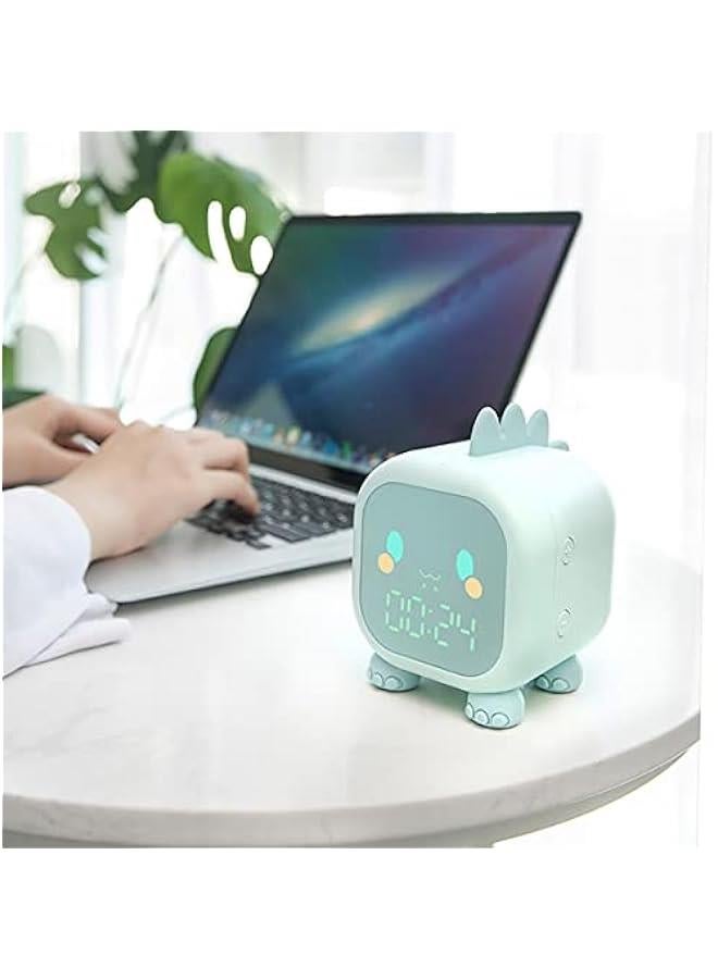 Kids Alarm Clock, Cute Dinosaur Wake up Light Sleep Trainer Clock, Dinosaur Bedroom Decor Alarm Clock Night Light, Birthday Gift for Boys Girls (Green)  - Image 3