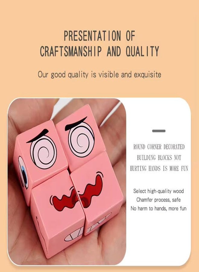 Goyal's Wooden Emoji Cube Face Changing Game for Kids | Expressions Matching Block Puzzle Toy, Preschool Educational Learning Memory Building Board Games (Normal Face Cube) - Image 3