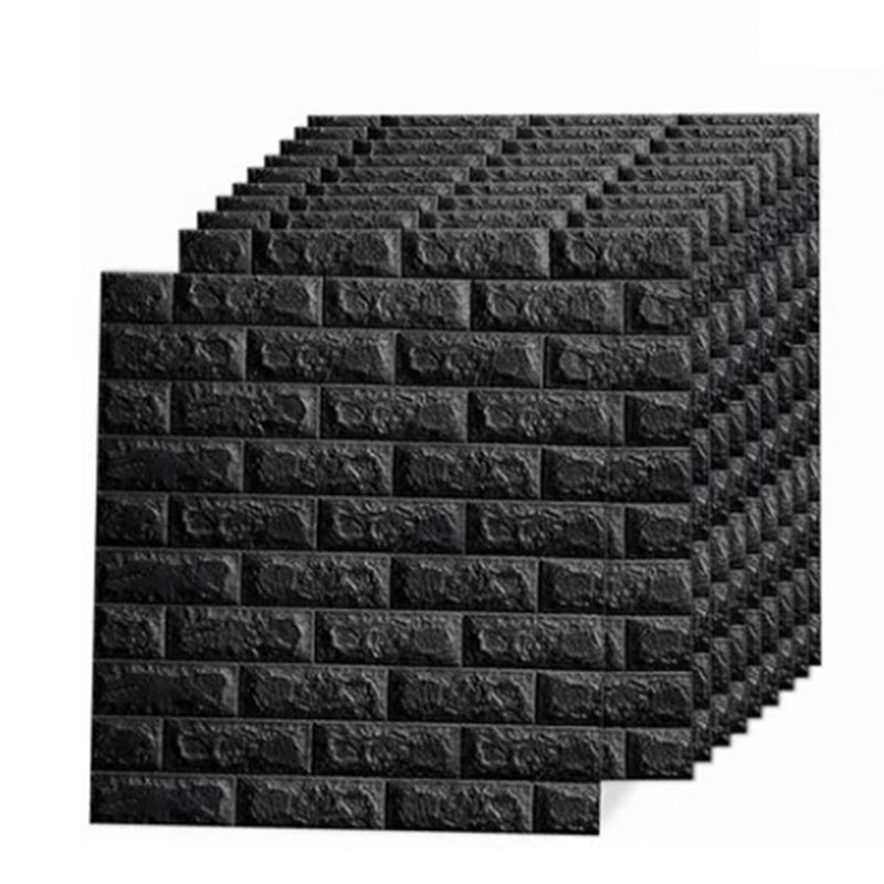 Black 3D Wall Panels 35x38cm Waterproof Self Adhesive Peel and Stick Wallpaper for Home Decor - Image 2