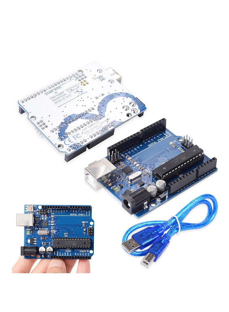Arduino لوحة تطوير Uno R3 مع كابل USB لتعليم العلوم  - Image 1