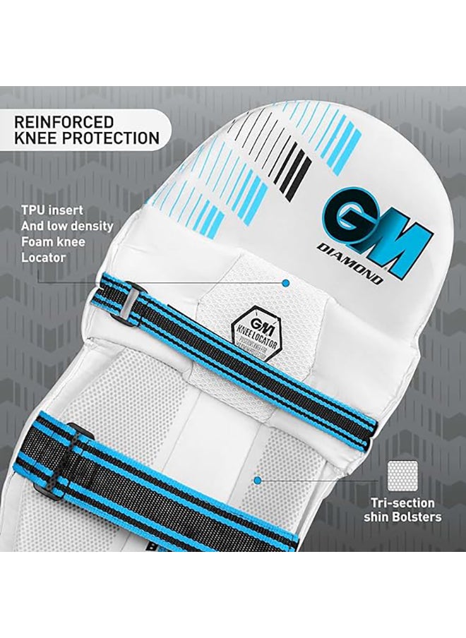 GM - Diamond Leather Cricket Batting Legguard - Image 1
