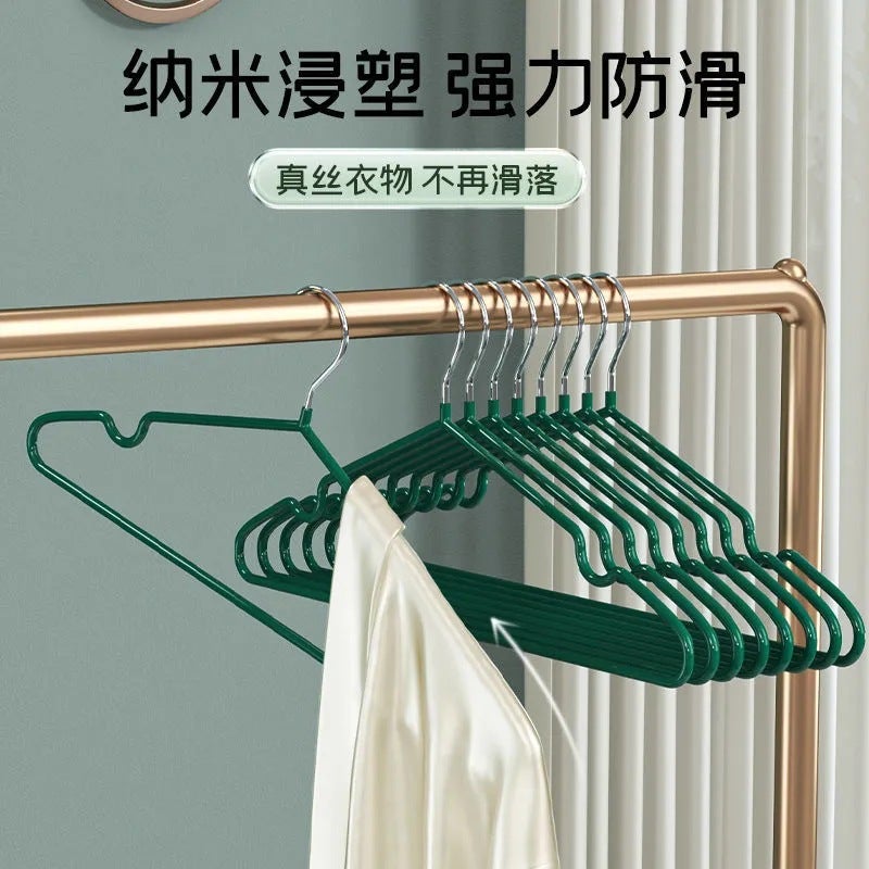 Stainless Steel Bold Plastic Dipped Clothes Hanger Household Non-Slip Seamless Clothes Hanging Adult Light Luxury High-End Balcony Bedroom Clothes Hanging - Image 3