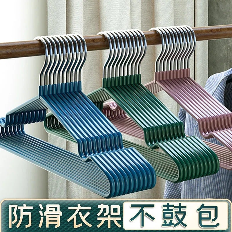 Stainless Steel Bold Plastic Dipped Clothes Hanger Household Non-Slip Seamless Clothes Hanging Adult Light Luxury High-End Balcony Bedroom Clothes Hanging - Image 2