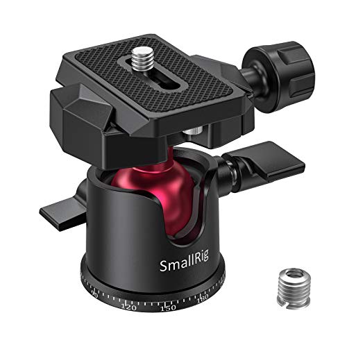 SmallRig Mini Ball Head, Tripod Head Camera 360° Panoramic with 1/4" Screw 3/8" Thread Mount and Quick Release Plate Metal Ball Joint for Monopod, DSLR, Phone, Gopro, Max Load 4.4lbs/2kg - BUT2665 - Image 1