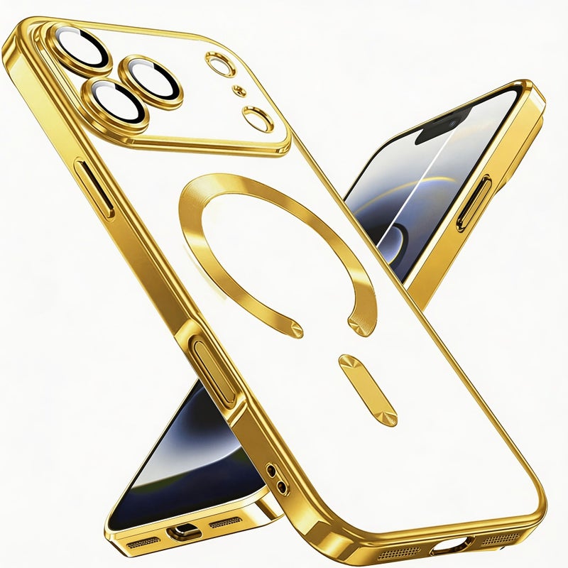 جراب هاتف من TPU الناعم المضاد للصدمات والمزين ببريق برتقالي، مع حامل مغناطيسي، لهاتف iPhone 17 Pro Max، هدية عيد الميلاد - Image 2
