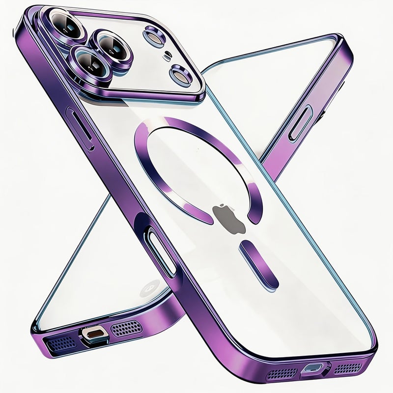 جراب هاتف من TPU الناعم المضاد للصدمات والمزين ببريق برتقالي، مع حامل مغناطيسي، لهاتف iPhone 17 Pro Max، هدية عيد الميلاد - Image 3