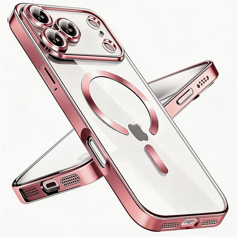 جراب هاتف من TPU الناعم المضاد للصدمات والمزين ببريق برتقالي، مع حامل مغناطيسي، لهاتف iPhone 17 Pro Max، هدية عيد الميلاد - Image 4