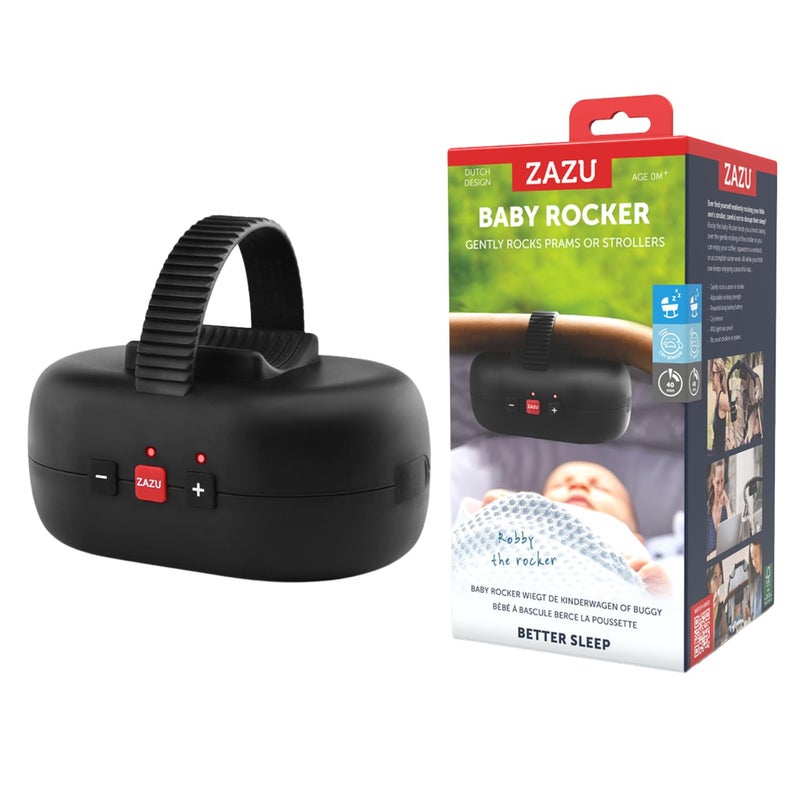 Zazu Kids Zazu Robby Baby Rocker Automatic Stroller Soothing Device Adjustable Intensity Cry Detection USBC Rechargeable Battery Weatherproof Fits All Strollers