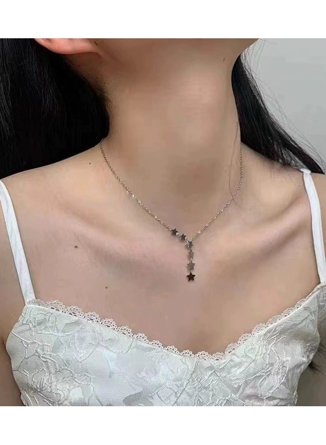 Goolsky Dainty Star Tassel Pendant Necklace – Scattered Stars Small-Batch Design, Elegant & Versatile Jewelry for Women  - Image 2