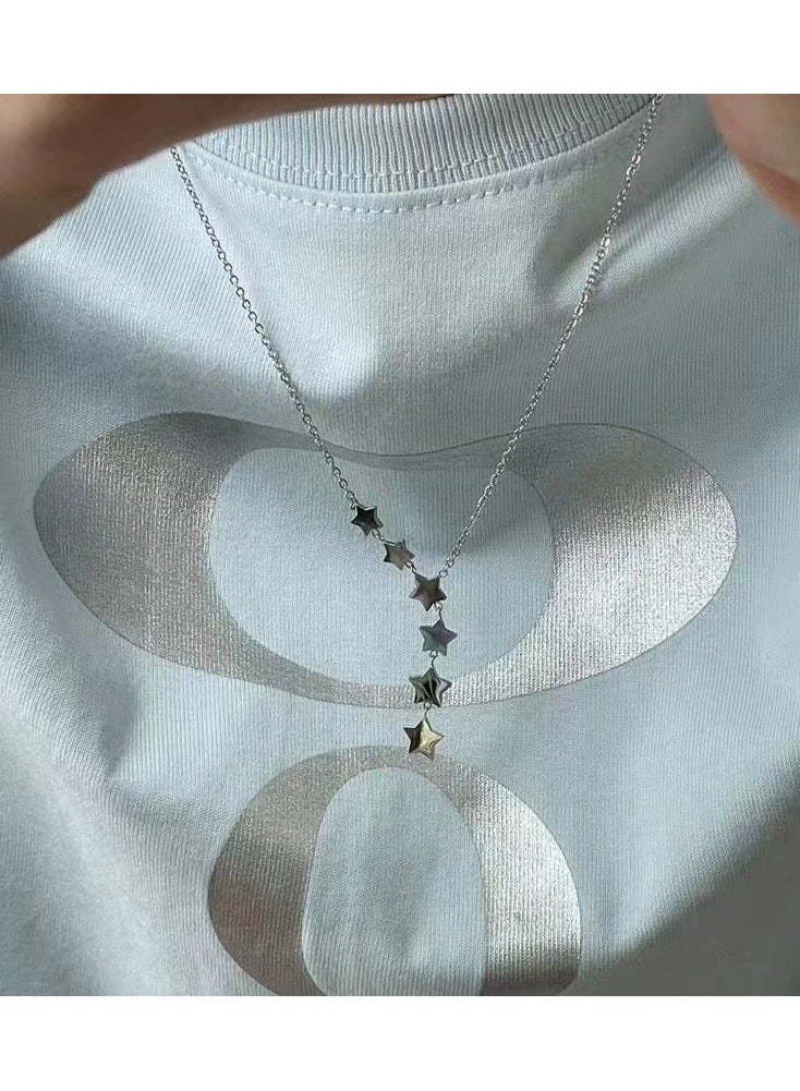 Goolsky Dainty Star Tassel Pendant Necklace – Scattered Stars Small-Batch Design, Elegant & Versatile Jewelry for Women  - Image 3