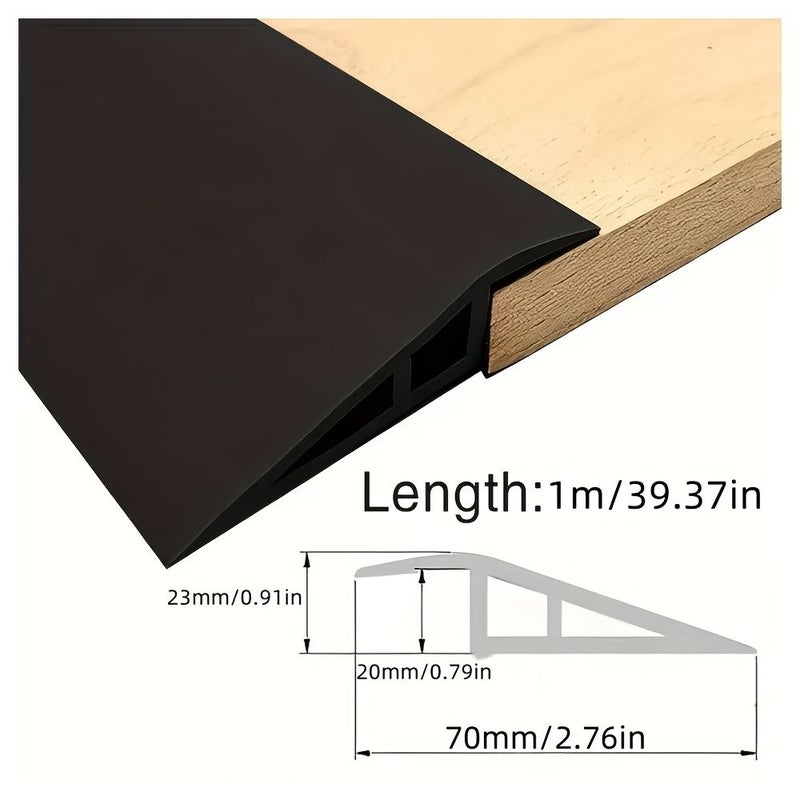 Dark Gray Self Adhesive PVC Threshold Ramp 2M Wheelchair Ramp Home Speed Bump - Image 3