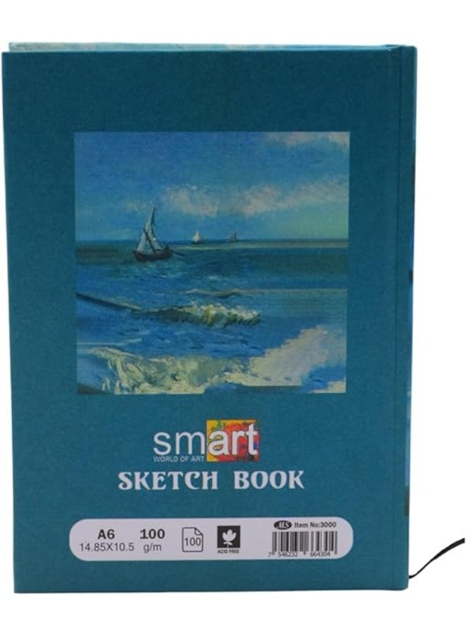 Smart Hardcover Sketchbook 100 Light cream Sheets Size 100gm For Drawing, Art - Multi Color - Image 3