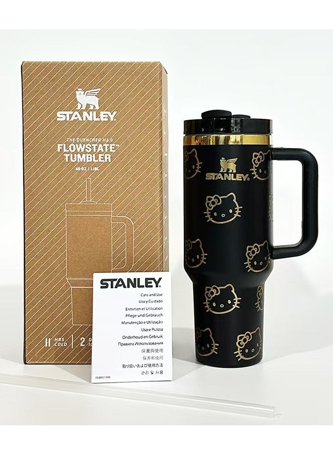 Stanley Stainless Steel Vacuum Insulated Bucket With Lid And Straw Suitable For Holding Water Iced Tea Coffee Milkshakes Etc With A Capacity Of. 40 oz. 