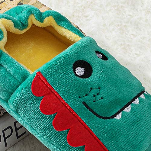 Csfry Toddler Boys Girls House Slippers Cartoon Warm Home Shoes Indoor Bedroom Green - Image 4