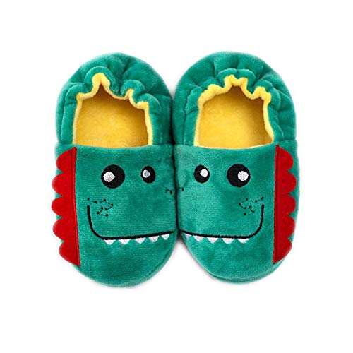 Csfry Toddler Boys Girls House Slippers Cartoon Warm Home Shoes Indoor Bedroom Green - Image 1