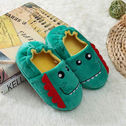 Csfry Toddler Boys Girls House Slippers Cartoon Warm Home Shoes Indoor Bedroom Green - Image 3
