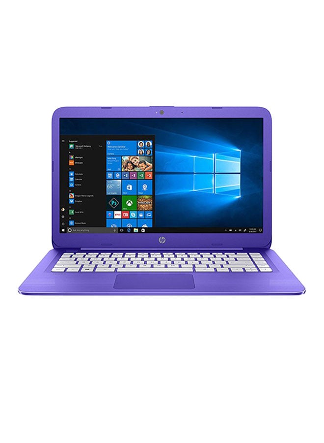 HP ستيرم 14 بشاشة مقاس 14 بوصة، ومعالج سيليرون / ذاكرة عشوائية 4 غيغابايت / قرص صلب إي إم إم سي سعة 32 غيغابايت/ بطاقة رسومات عالية الدقة من إنتل أرجواني - Image 1