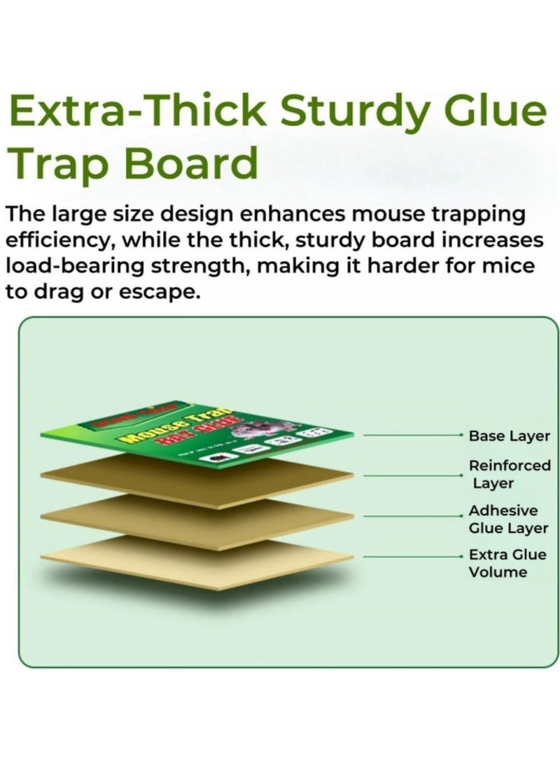 إثارة عبوة من 15 مصيدة غراء كبيرة للفئران، مصائد لاصقة احترافية للفئران للاستخدام الداخلي والخارجي، مصائد قوارض غير سامة وآمنة للحيوانات الأليفة مع لاصق قوي، مقاومة للماء للفئران والقوارض والمصائد المنزلية، لوحة لاصقة للمنزل الداخلي والمرآب والطابق السفلي والمساحات التجارية - Image 5