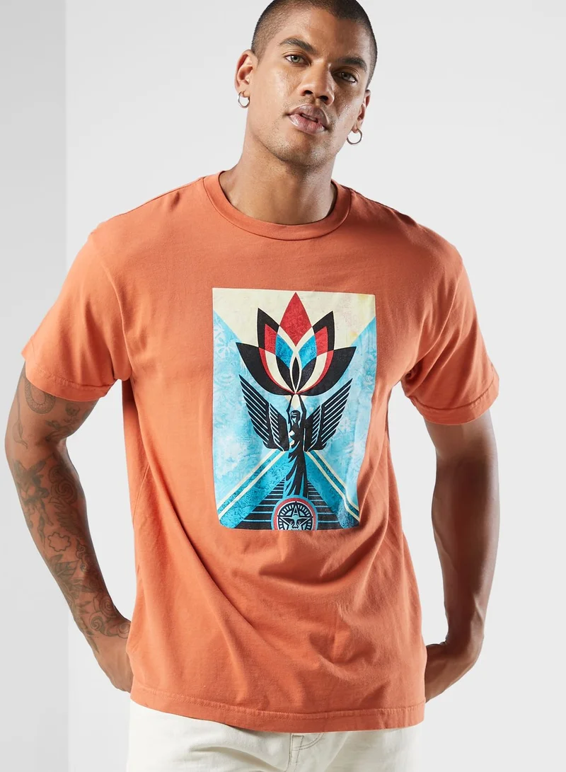 OBEY Lotus Angel Canvas T-Shirt