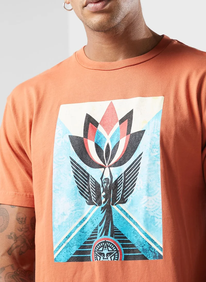 OBEY Lotus Angel Canvas T-Shirt