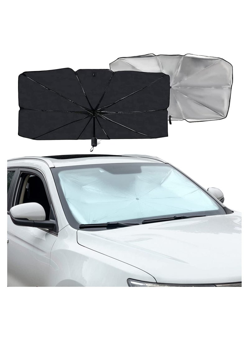 Car Front Windshield Sunshade Car Umbrella , UV Protection  Heat Insulation Foldable Sun Shade Sun Visor, Full Cover Sun Shade for Most Vehicles 145cm*79cm - Image 4