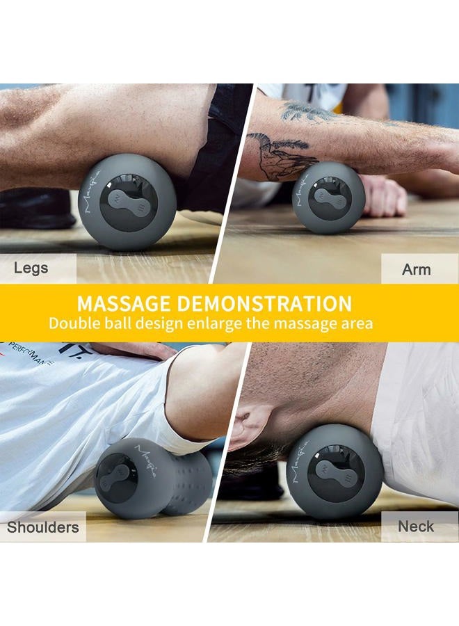 Maxgia Heating Vibrating Peanut Massage Ball - 5 Intensity Levels & 1 Heat Mode - Foam Roller Double Lacrosse Ball - Deep Tissue Trigger Point Therapy - Handheld, Mobility, Rechargeable (Purple) - Image 4