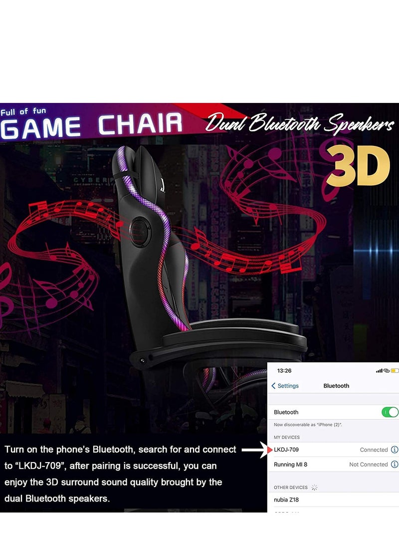 Generic Gaming Chair LED Light Racing Chair,Ergonomic Office Massage Chair - Image 2