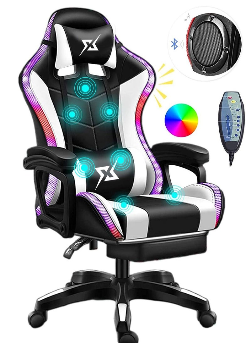 Generic Gaming Chair LED Light Racing Chair,Ergonomic Office Massage Chair - Image 1