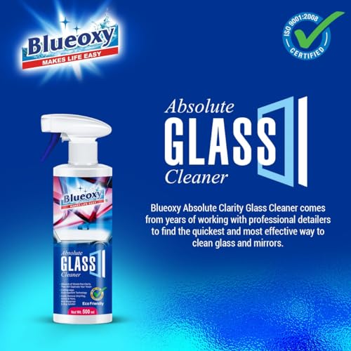 Blueoxy Glass Cleaner Liquid 500 Ml | Used for Car Glass, Magnetic Glass, Lenskart Glass, Window Glass, Bathroom Shower Glass, Glassware Cleaner, Mirror Cleaner and Many More | Pack 1 - Image 2