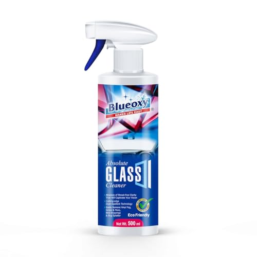 Blueoxy Glass Cleaner Liquid 500 Ml | Used for Car Glass, Magnetic Glass, Lenskart Glass, Window Glass, Bathroom Shower Glass, Glassware Cleaner, Mirror Cleaner and Many More | Pack 1 - Image 1
